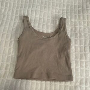Tan Ribbed Tank Top